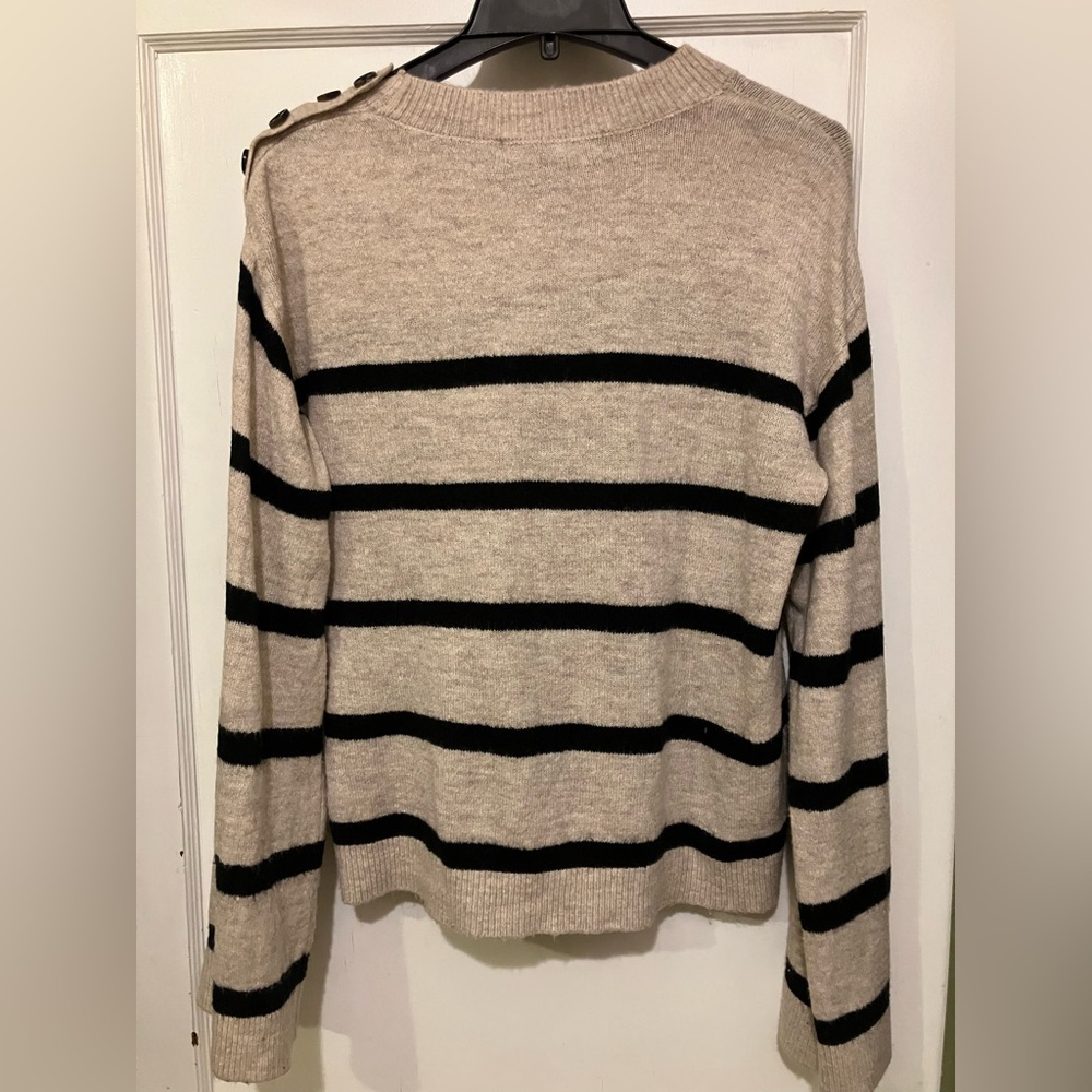 Vero Moda Beige and Black Striped Sweater